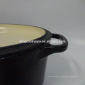 Cacerola / olla / cocotte de hierro fundido esmaltado oval negro para utensilios de cocina / utensilios de cocina